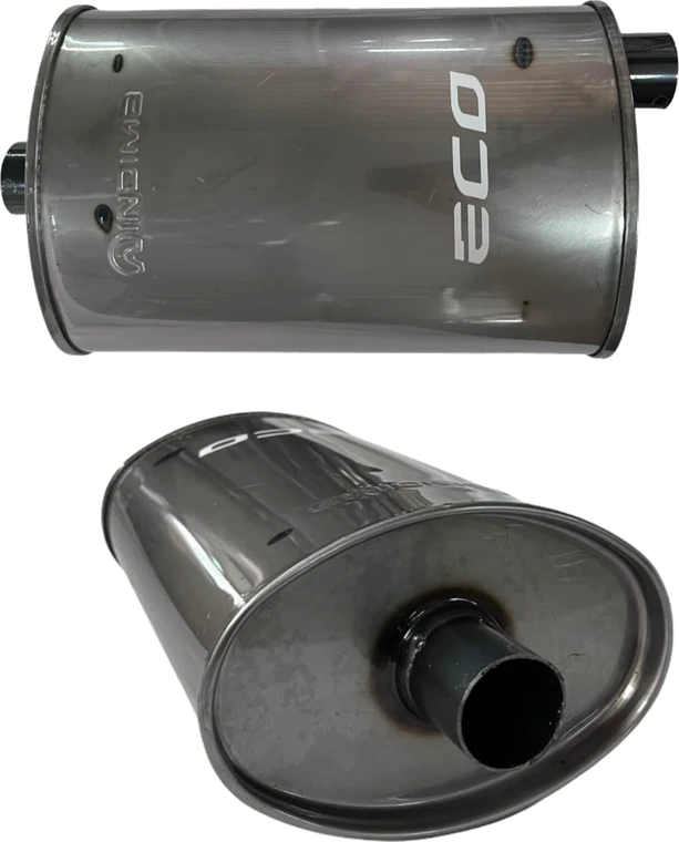 Silenciador Acero Negro Ovalado 300Mm Tubo Ø 1 34